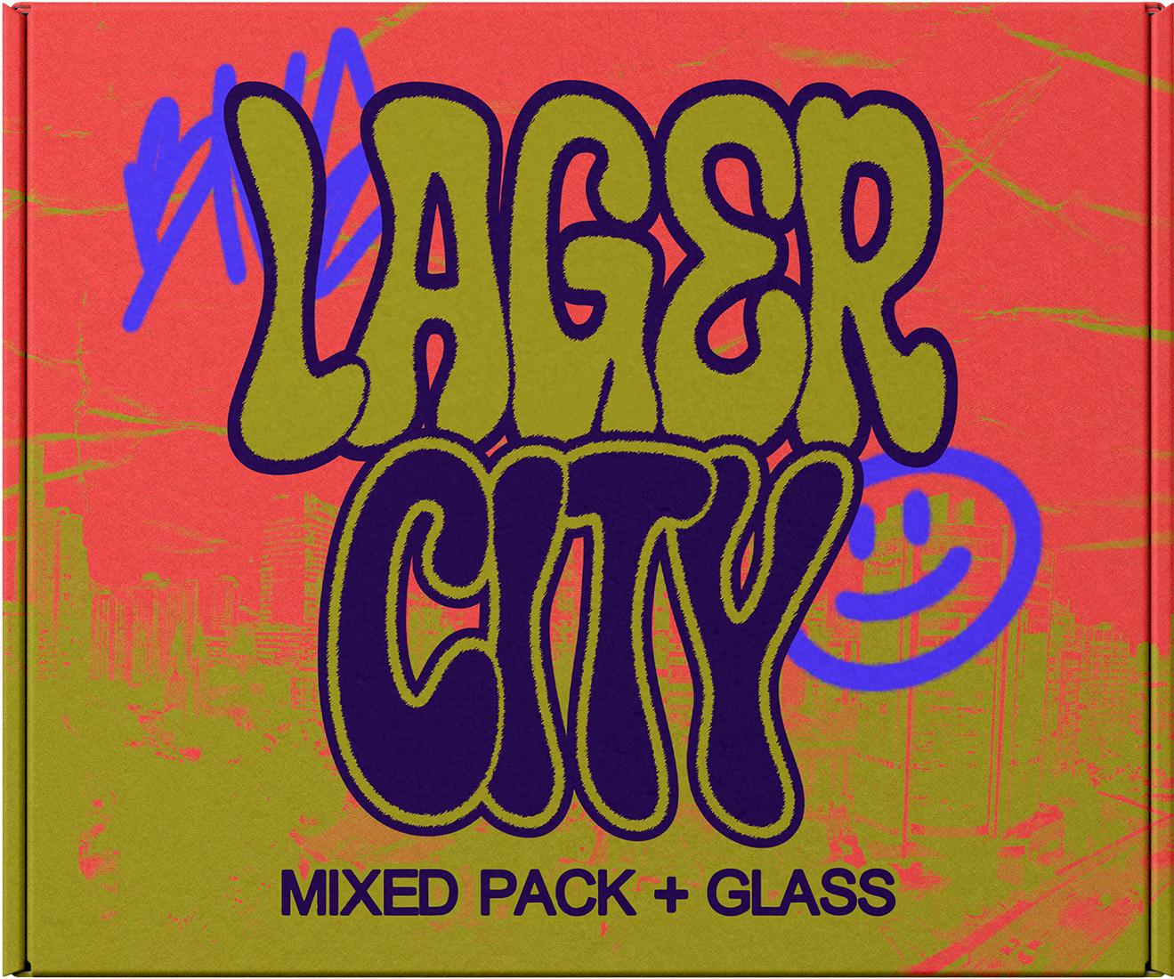 Lager City Pack Mixed 8 + Glass