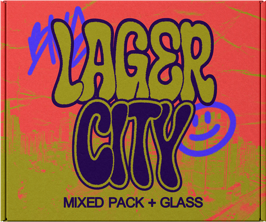 Lager City Pack Mixed 8 + Glass