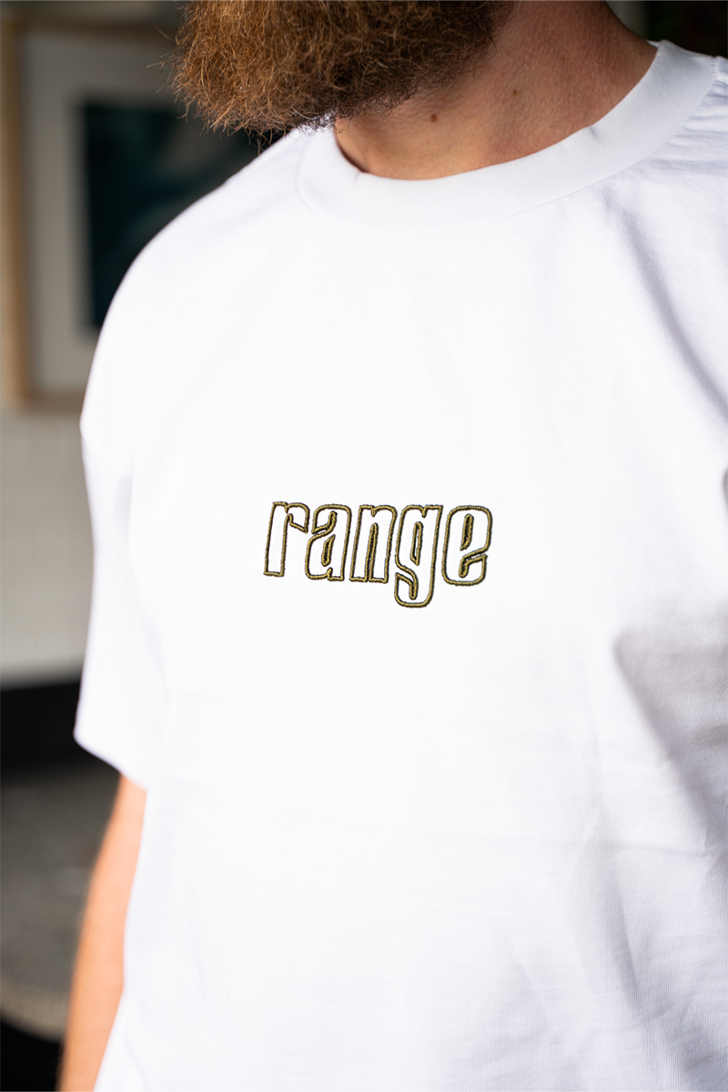 Range Brewing Minimalist Embroidered Tee - White - Range Brewing